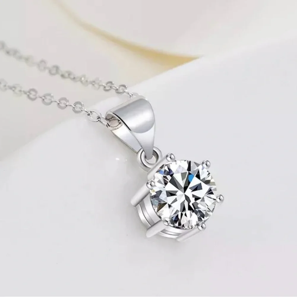 Gorgeous 2CT Moissanite Pendant Necklace 925 SS GRA certified - Picture 5 of 14